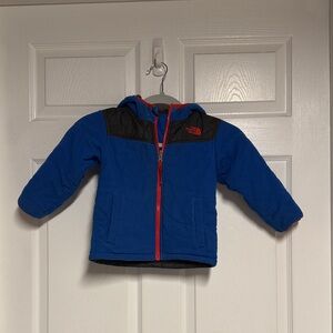 The North Face Kids Jacket in Blue and Black with Red Zipper